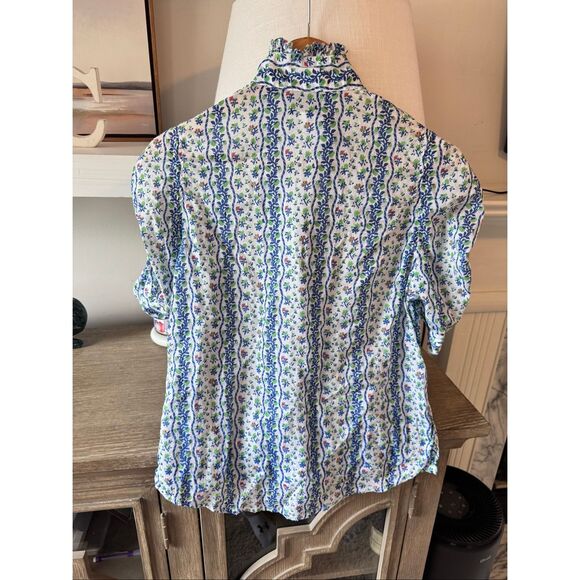 Thierry Colson Floral Vita Blouse Top Shirt Size Medium - Picture 6 of 9